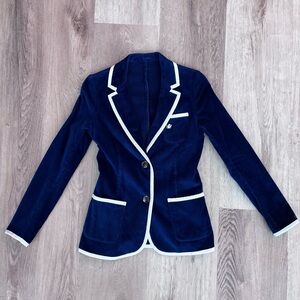 BASK Navy French Terry Blazer with White Trim